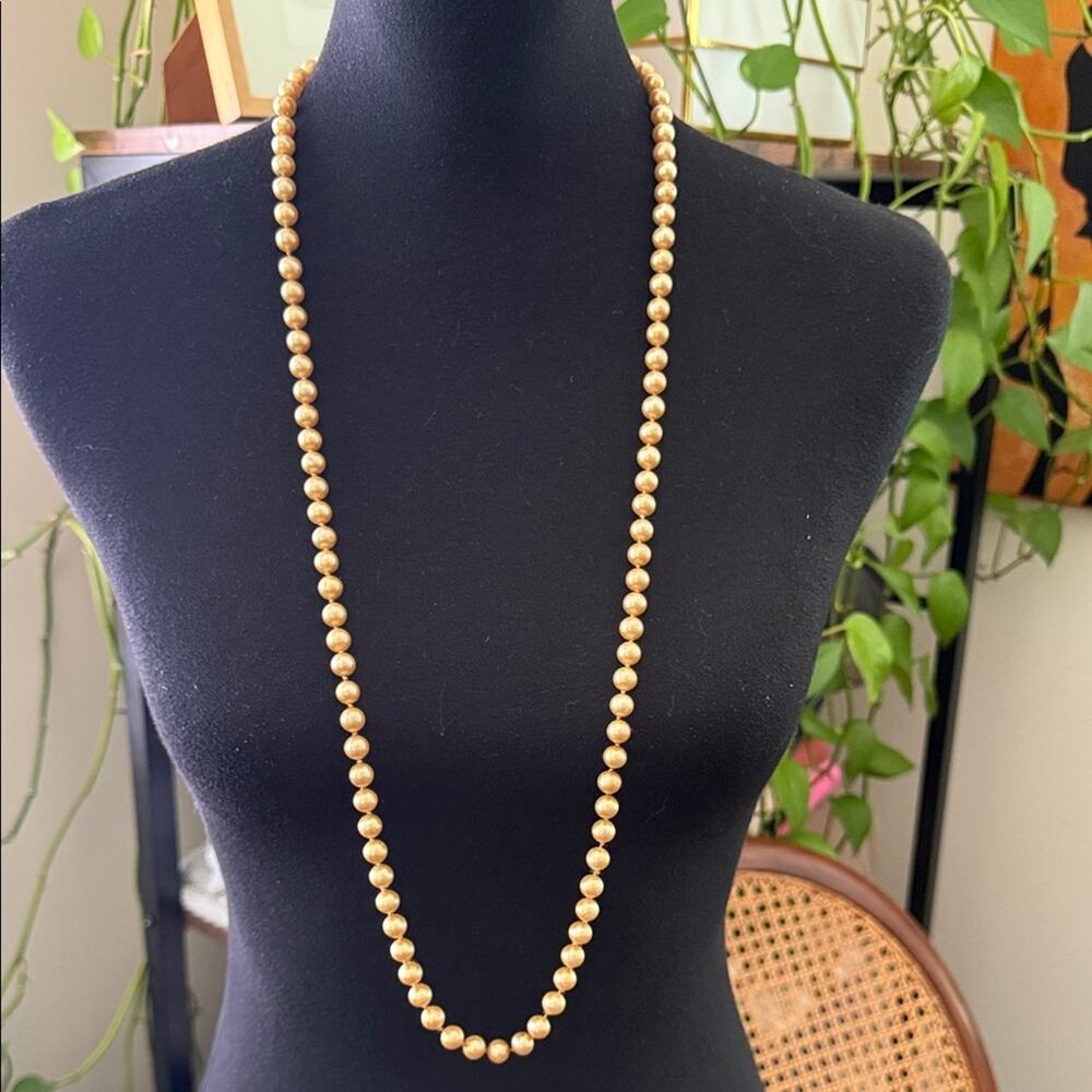 Vintage Carolee Champagne Gold Faux Pearl Beaded Necklace